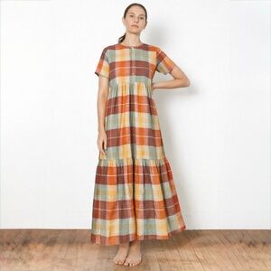 Ace & Jig Iris Dress in‎ Daiquiri Rainbow Plaid Maxi Dress Size XS